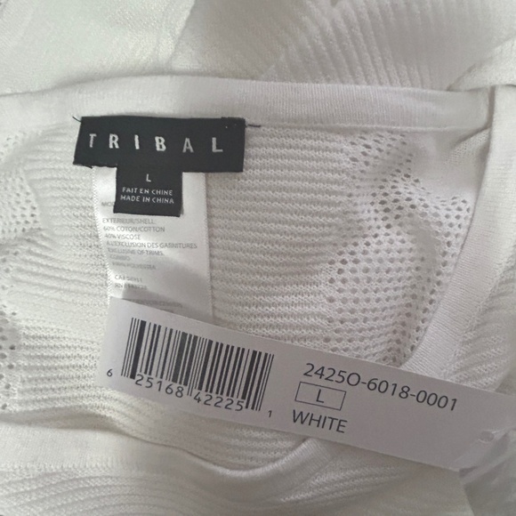 Tribal Sweater Pullover Top Grommets Hi Low Rounded Hemline Cotton Viscose Rayon - Picture 10 of 13